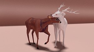 Deers Albi and Fama (Low Poly)