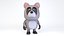 漫画風のヒューマノイドアライグマのキャラクター
