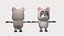 漫画風のヒューマノイドアライグマのキャラクター