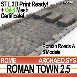 Roman Town Roads A 2.5 STL Printable