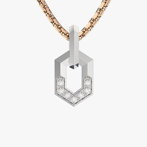 3D Gold pendant chains P29 3D print model
