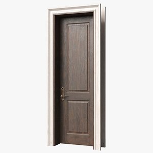 Wenge Wooden Door 3D