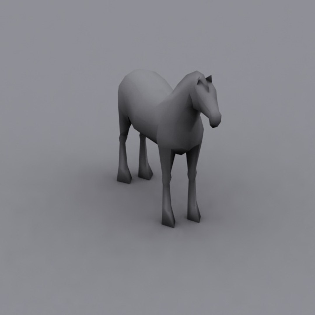 3ds max horse polygons