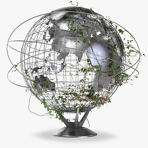 3D model earth globe ivy