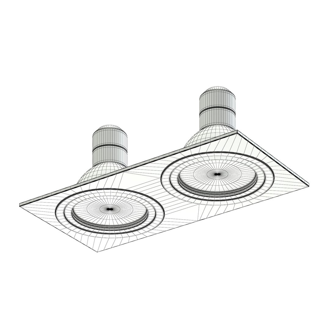 Double Black Halogen Light 3D Model - TurboSquid 1413958