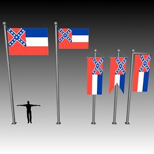 3d flag u model