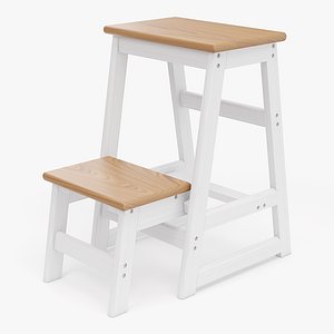 realistic step ladder stool obj