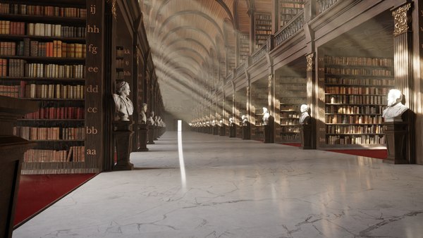 3D neoclassical library architecture scene - TurboSquid 1547338