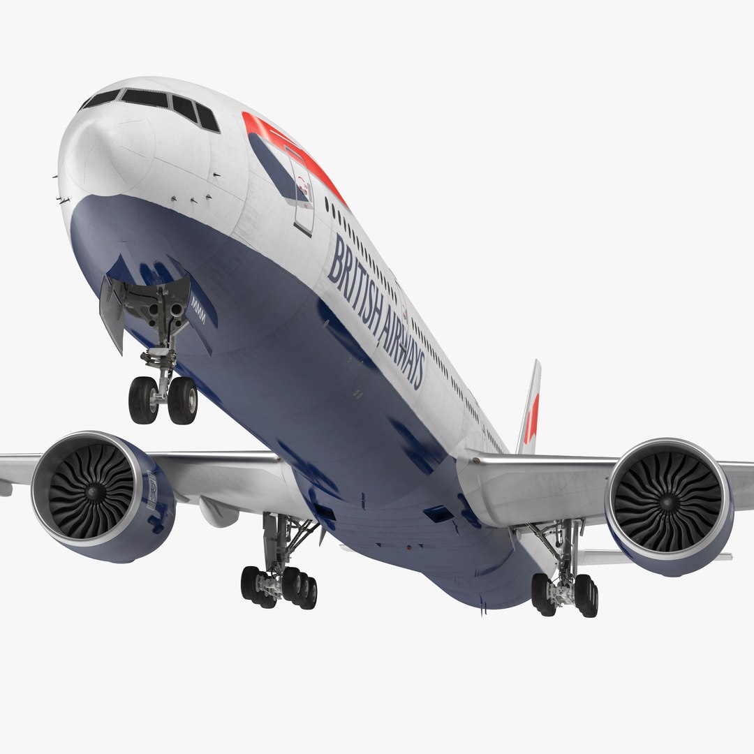 Boeing 777-9x British Airways 3D Model 3D model preview