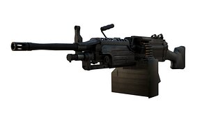 M249E2 3D Model Machine Gun