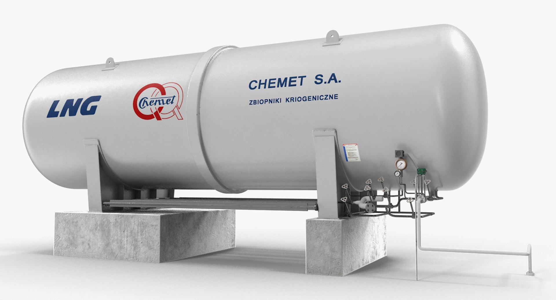 LNG Cryogenic Storage Tank 3D model preview