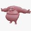 Chubby Fat Pig Rigged 3D model