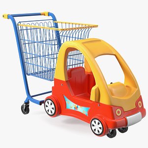 3D Supermarket Toy Car Shopping Trolley model