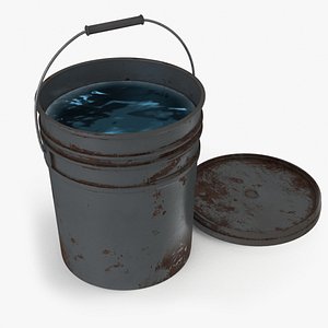 3D rusty bucket water model
