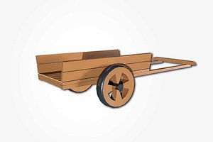 3D Wooden Cart model