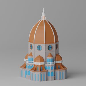 Low Poly Florence Cathedral Santa Maria del Fiore