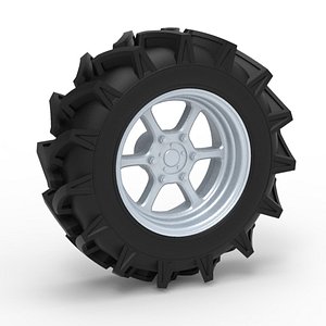 3D Wheel of Mud truck Scale 1 to 25 model