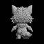 Modèle d'impression 3D de figurine de loup-garou chibi