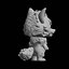 Modèle d'impression 3D de figurine de loup-garou chibi