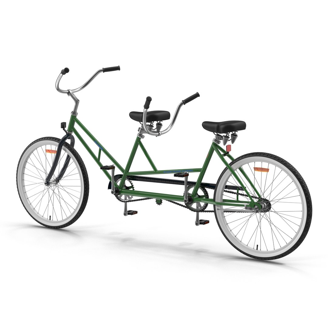 Retro Bicycle Built for Two 3D model preview