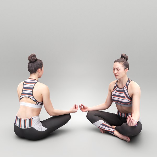 Woman in lotus pose 429 3D model