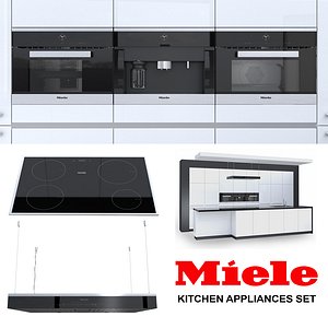 set miele kitchen appliances 3D model