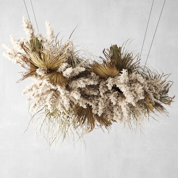 Modello 3D Decorazione pendente di erba della pampa e foglie di palma  secche - TurboSquid 1623944