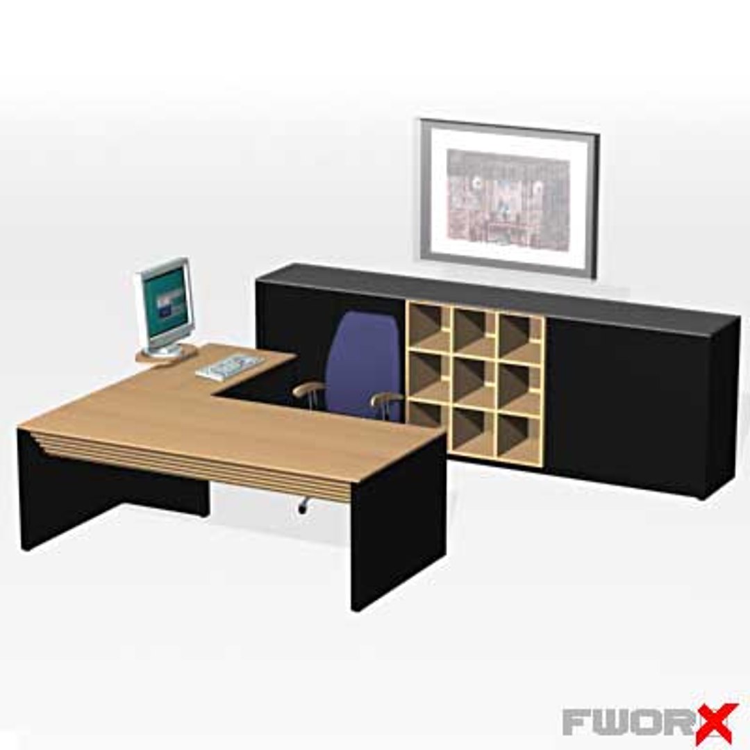3d model desk executive