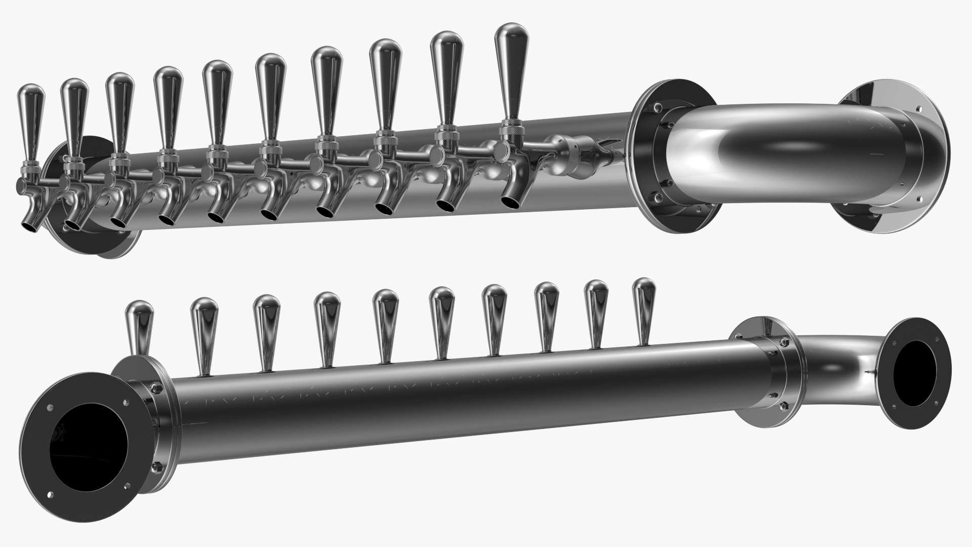 Wall Mount Rail Draft Beer Tower 3D model preview