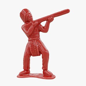 Plastic Native American Warrior Toy 05 3D model