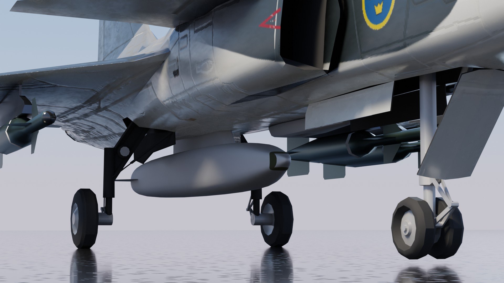 Saab JAS-39 Gripen jet fighter lowpoly 3D model https://p.turbosquid.com/ts-thumb/0e/vL5zH1/We/preview10/jpg/1707342481/1920x1080/fit_q87/fd074189ac6290fae3364d42fe9edb429abb4734/preview10.jpg