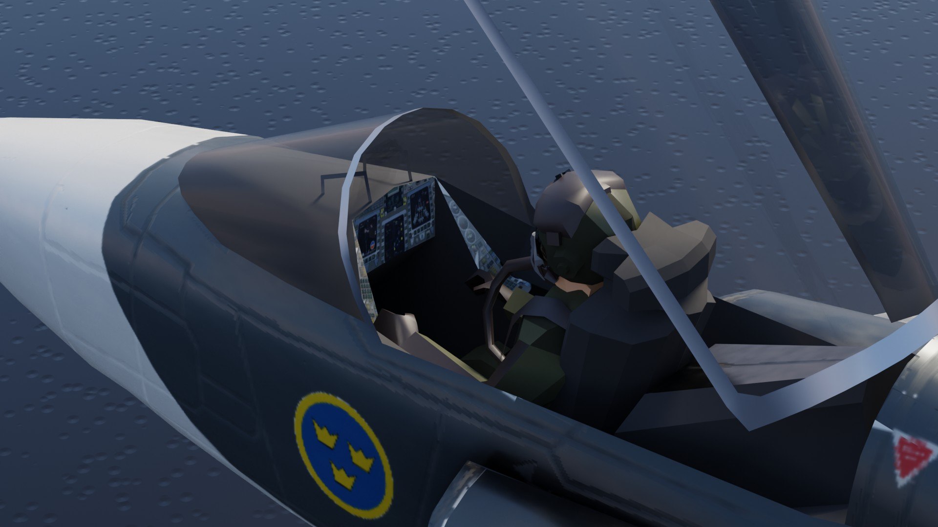 Saab JAS-39 Gripen jet fighter lowpoly 3D model https://p.turbosquid.com/ts-thumb/0e/vL5zH1/is/preview22/jpg/1707342487/1920x1080/fit_q87/649e1b763b0dceabe2c00cdbfcaf2b8cd51d0468/preview22.jpg