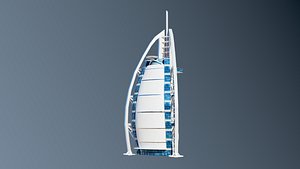 Burj Al Arab Dubai Low Poly 3D Model model