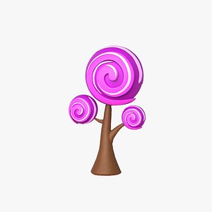 3D Cartoon Candy Tree 15 model