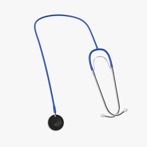 stethoscope 2 blue 3D model