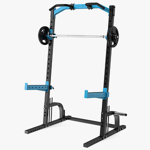 Gym Half Rack with Barbell model