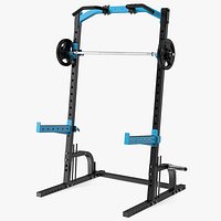 Gym Half Rack with Barbell