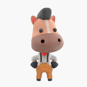 3D model Cute Horse 3D Illustration