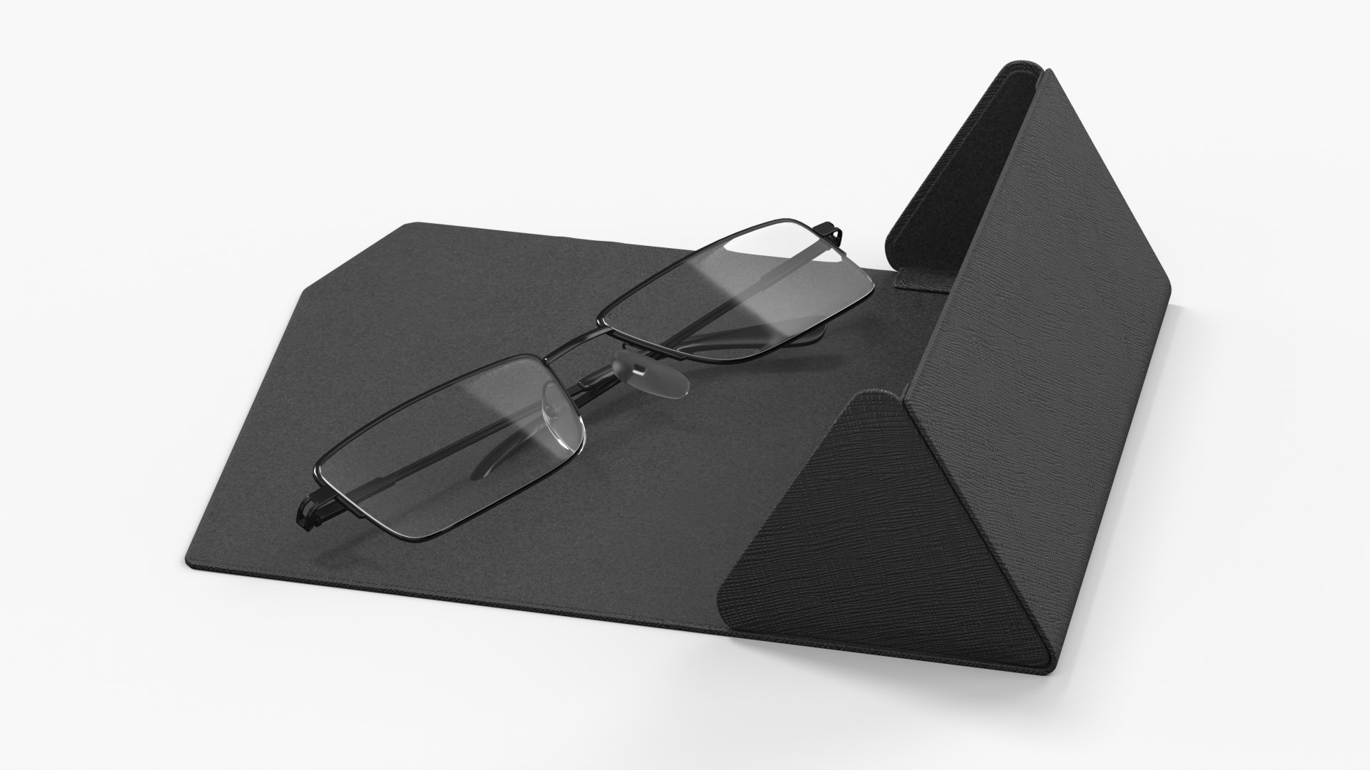 Triangular Folding Glasses Holder with Minimalist Frame 3D model preview