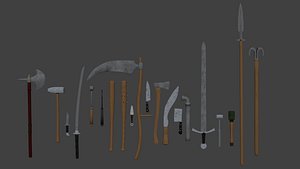 pack 20 melee weapons model