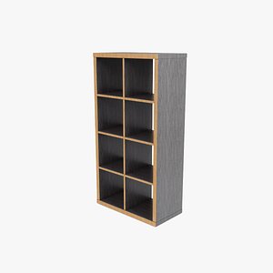 3D model Bookshelf 01 - Grey