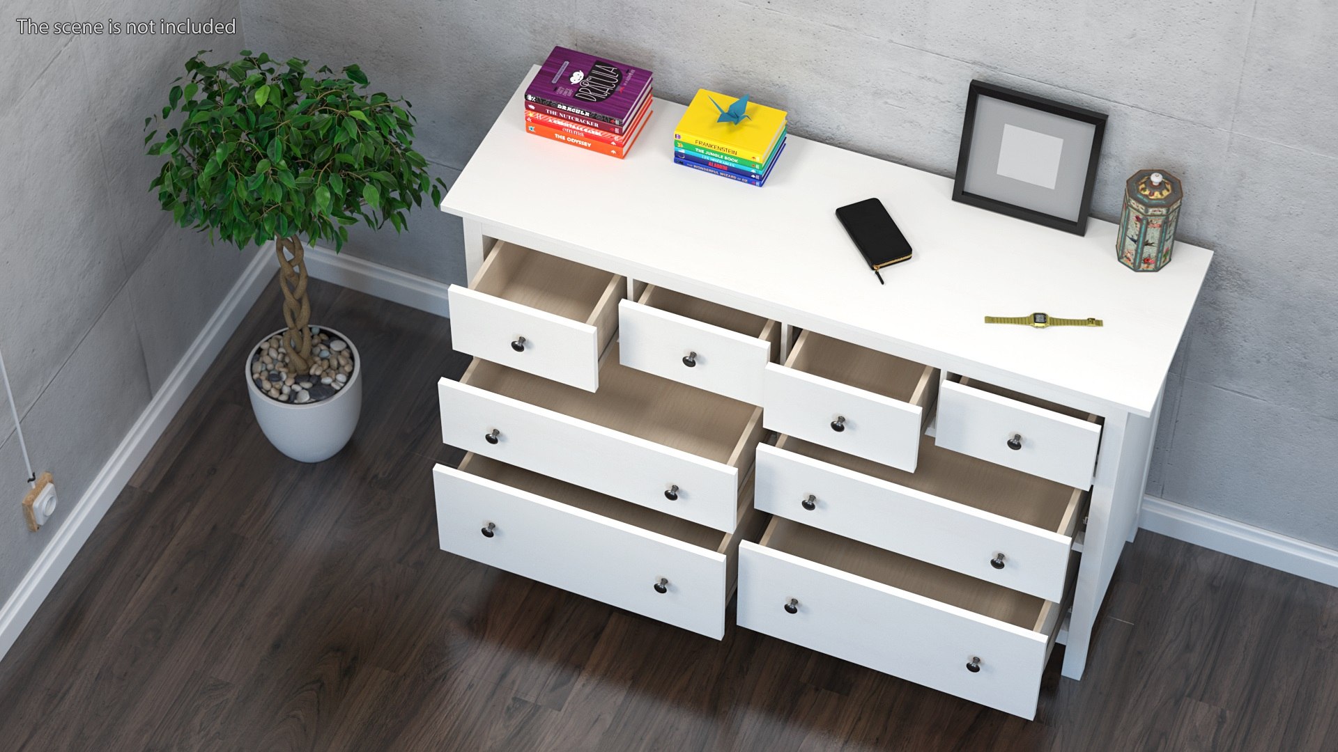 Ikea Hemnes 8 Drawer Dresser White Stain 3D Model TurboSquid 1960967