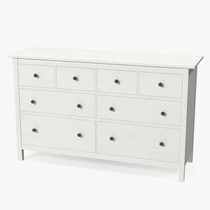 Ikea Hemnes 8 Drawer Dresser White Stain 3D model