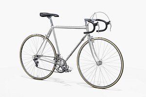 Vintage Race Bicycle - SILVER 3D model