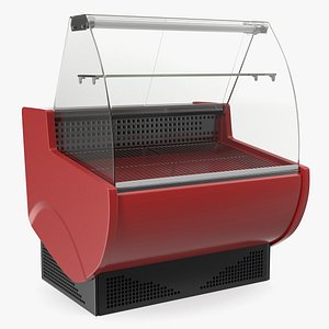 3D supermarket meat curved display model
