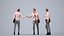 Basics0834 - Un set contenente 5 modelli di adulti maschi e femmine in piedi in abiti da lavoro in ufficio