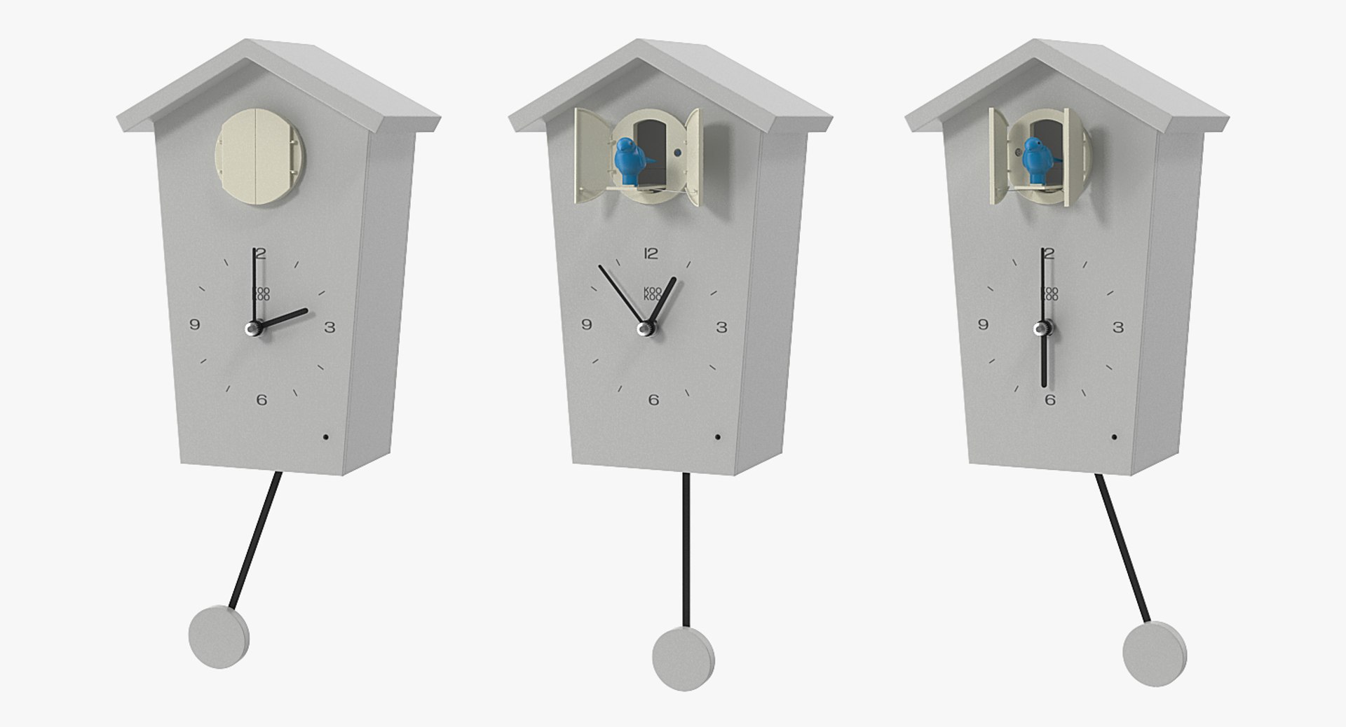 Pendulum Regulated Cuckoo Clock 3D TurboSquid 1280994