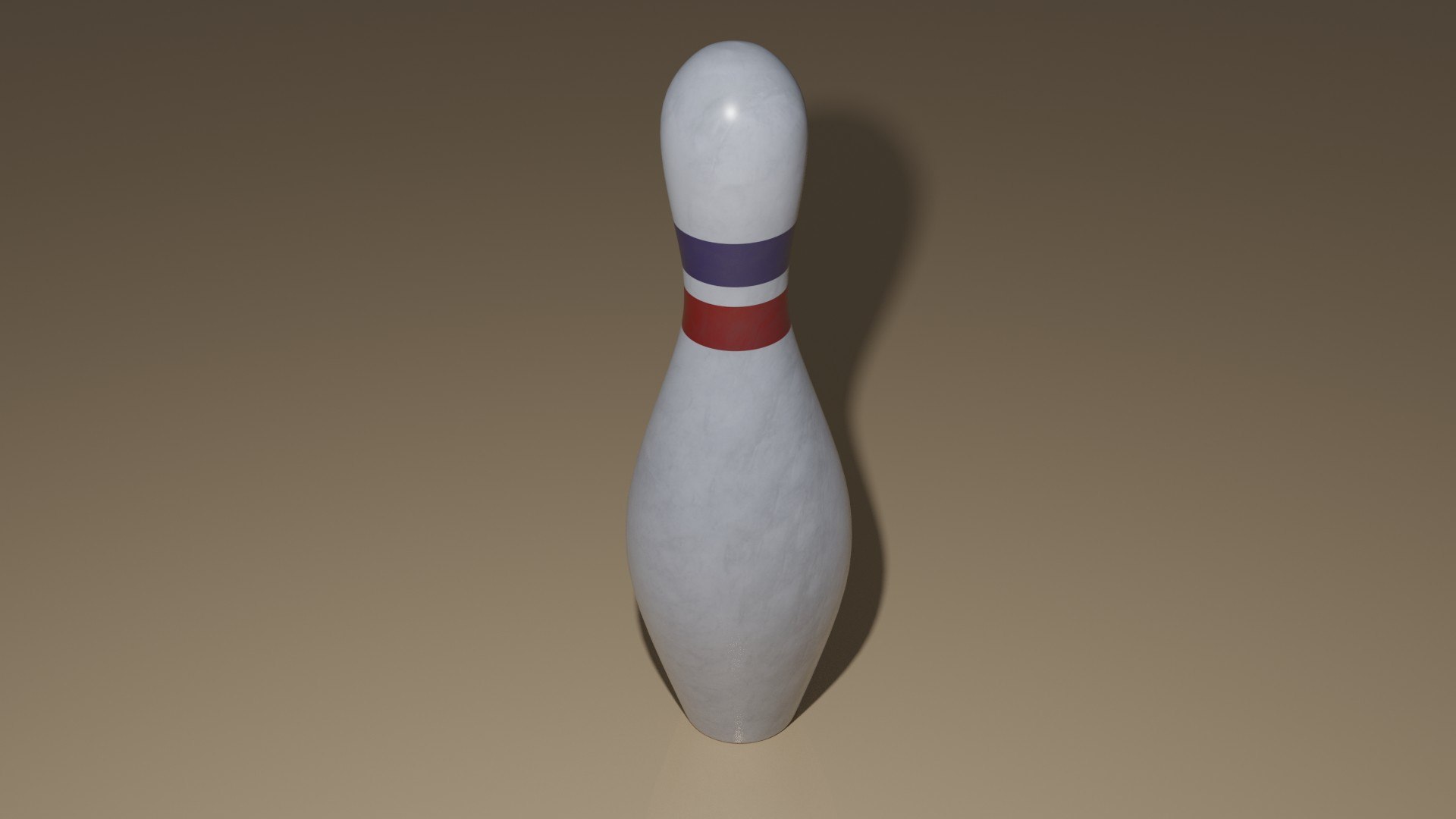 3D Bowling Pin With Red And Blue Strip Model - TurboSquid 1736299
