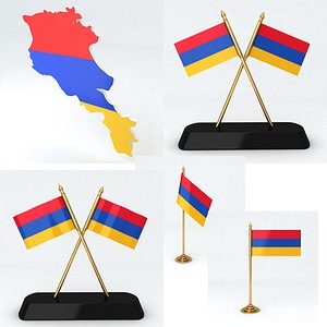 Armenia Flags and Map