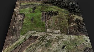 terrain grass fields landscape PBR photogrammetry 3D model